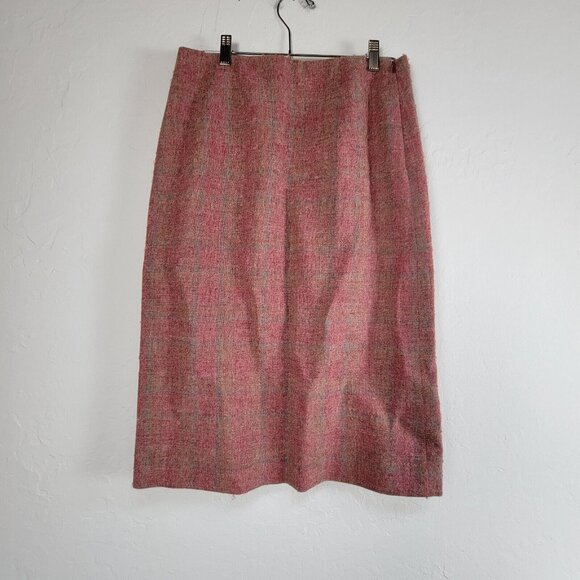 1960s Edinburgh House of Sarasota by Andrew Stewart Pirnspun Tweed Plaid Skirt - Picture 1 of 7